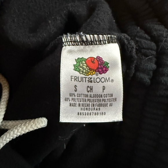 Men’s Fruit Of The Loom Black Sweatpants Elastic Hem Black Size Small - Picture 3 of 3